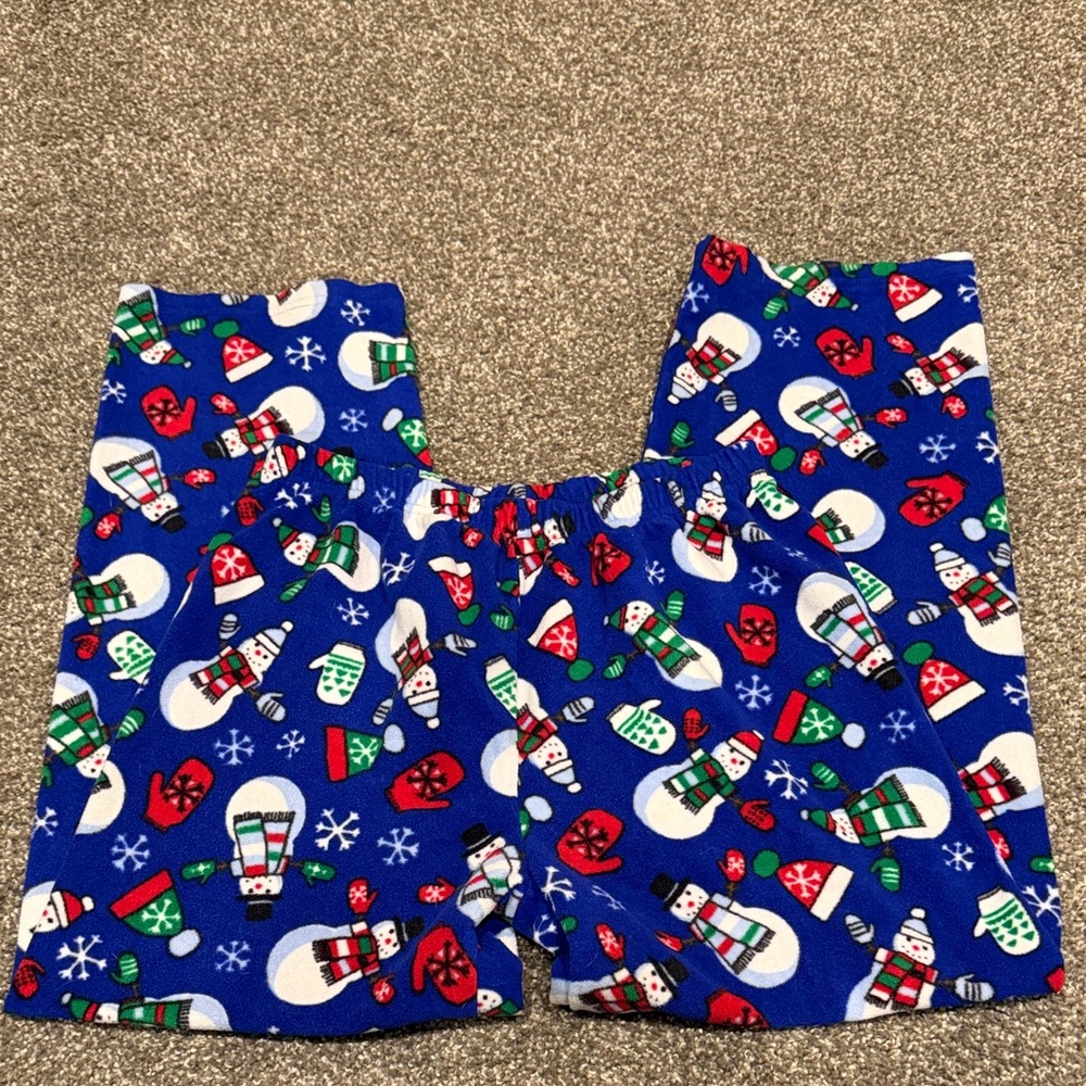 The Children's Place Festive Blue Snowman Pajama Bottoms